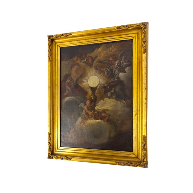 Baroque Artist, Study for Triumph of the Name of Jesus, 17th Century, Oil on Canvas, Framed For Sale - Image 4 of 12