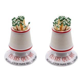 Cassis Quenot French Ceramic Match Strikers - A Pair For Sale