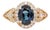 1.5ct Blue Sapphire Ring W Earth Mined Diamonds in Solid 14k Yellow Gold | Oval, Size 6.75 For Sale