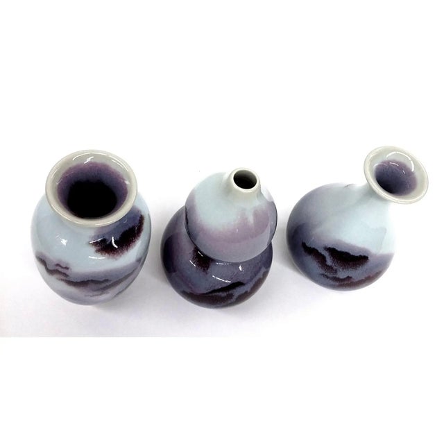 Chinese Chinese Jun Style Fine Porcelain Vases - Set of 3 For Sale - Image 3 of 11
