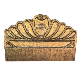 1960s Hollywood Regency Custom Furniture Builders Gold Leaf Gilt Headboard For Sale