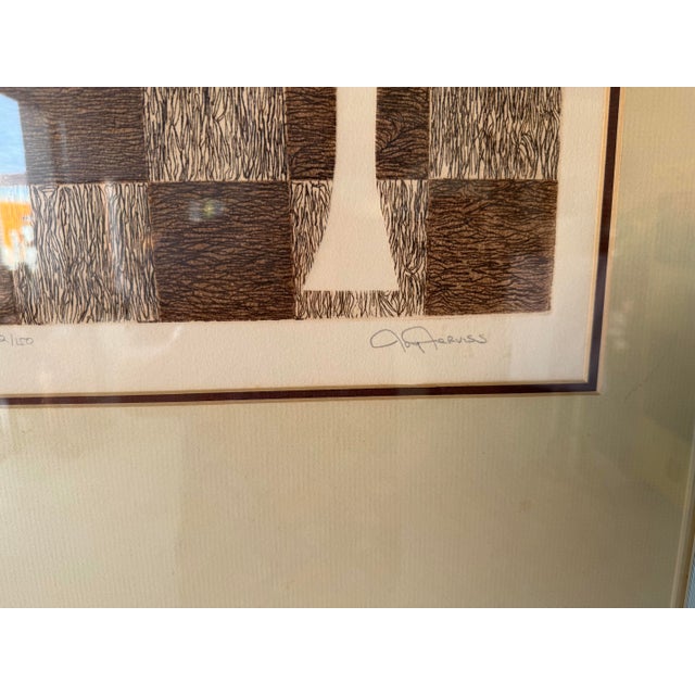 Metal Vintage Modernist “Chess” Signed & Numbered Limited Edition Print in Chrome Aluminum Frame For Sale - Image 7 of 12