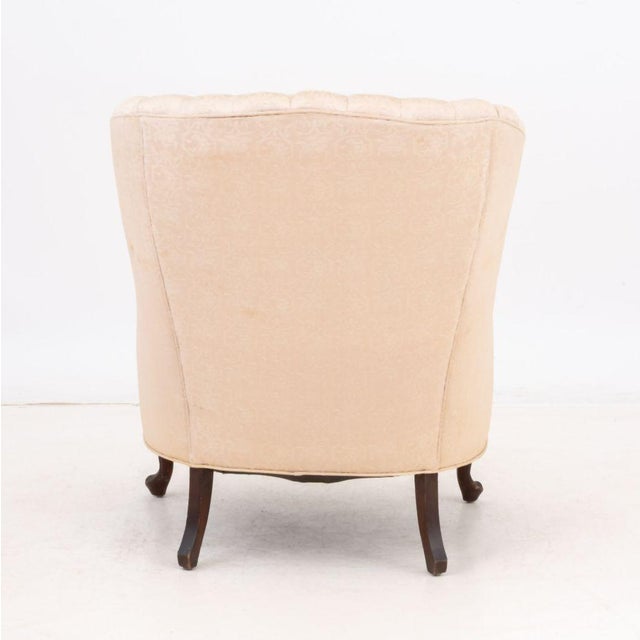 Pink Queen Anne Style Pink Silk Upholstered Armchair For Sale - Image 8 of 8