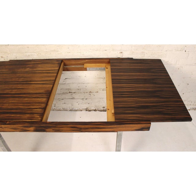 Mid-Century Modern Macassar and Chrome Dining Table Attributed to Fritz Schroder K.-G. For Sale - Image 9 of 18