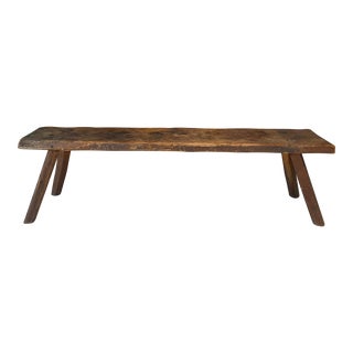 Early 20th Century Primitive Wood Bench For Sale