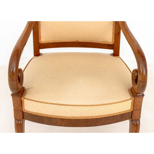 19th Century Louis Philippe Walnut Upholstered Fauteuils, Pair For Sale - Image 5 of 11