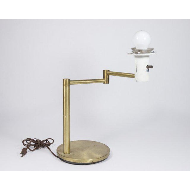 Walter Von Nessen Brass Table Lamp with Swivel Arm | Chairish
