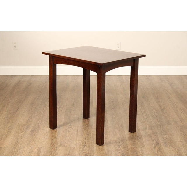 Stickley Mission Style Oak Side Or Writing Table For Sale - Image 10 of 12
