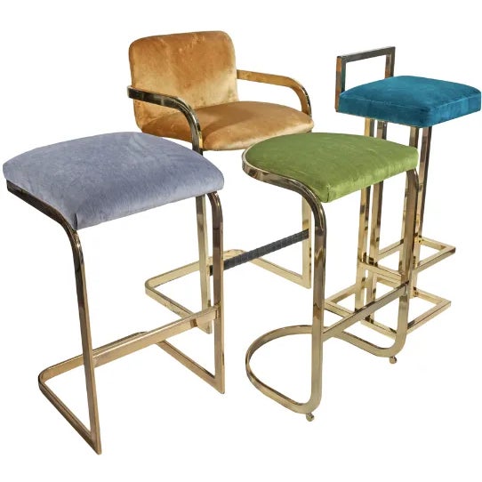 Mid-Century Modern Mid-Century Brass Bar Stool by DIA, 1970s For Sale - Image 3 of 4