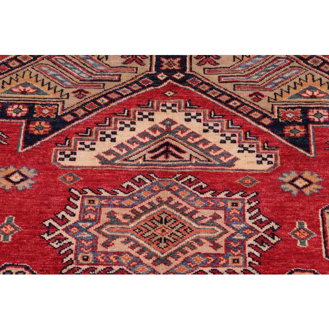 Rustic Super Kazak Red/Ivory Wool Rug- 5'11'' X 7'4'' For Sale In New York - Image 6 of 10