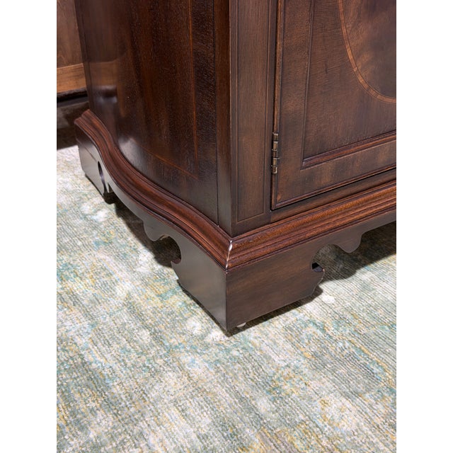 Vintage Drexel Heritage Heirloom Mahogany Federal Style Bar Server Cabinet With Inlay For Sale - Image 11 of 12