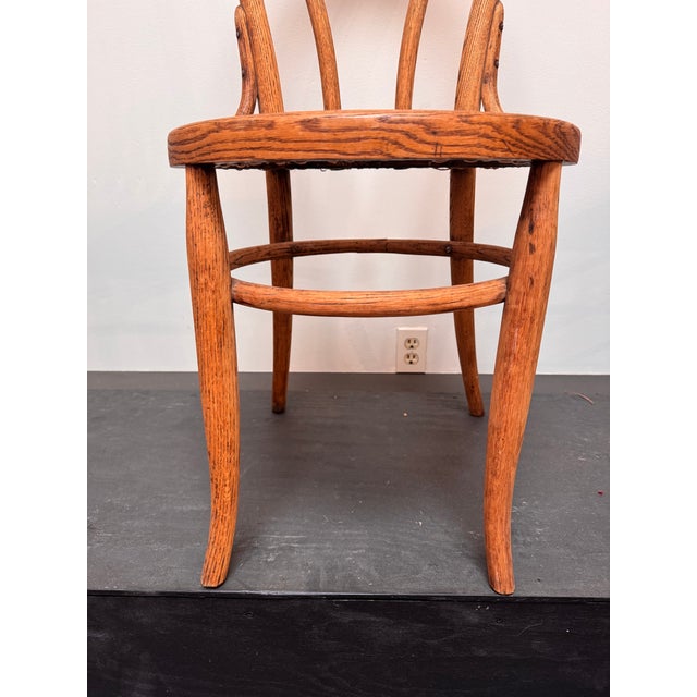 Beige Bentwood Chair Hand Caned With Advanced Weave, Daisy and Button For Sale - Image 8 of 13