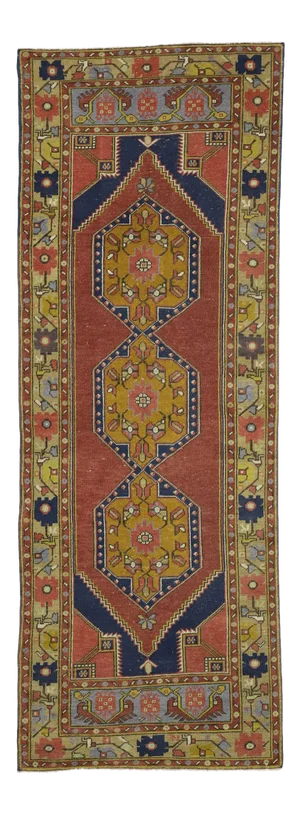 Vintage Turkish Oushak Hallway Runner - 03'04 X 09'02