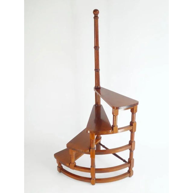 Victorian Style Library Stairs in Wood, 1950s For Sale - Image 3 of 9