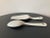 Ivory Floral Porcelain Serving Spoon and Pie Cake Server- Set of 2 For Sale - Image 4 of 12