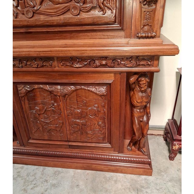 19th Century Renaissance Drop-Front Secretary Desk, 1890s For Sale - Image 5 of 9
