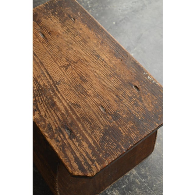 Wood Antique Japanese Wooden Stool / Early 20th Century / Wabi-Sabi Step Stool For Sale - Image 7 of 17