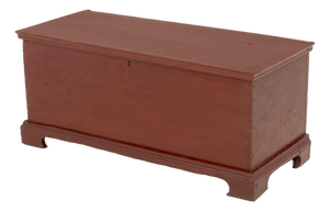 American Red Painted Pine Blanket Chest