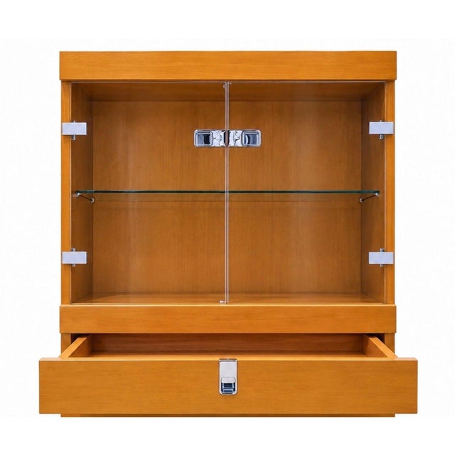 Baker Furniture Burl Wood/Glass Dry Bar/Cocktail Cabinet, 1970 For Sale - Image 4 of 6