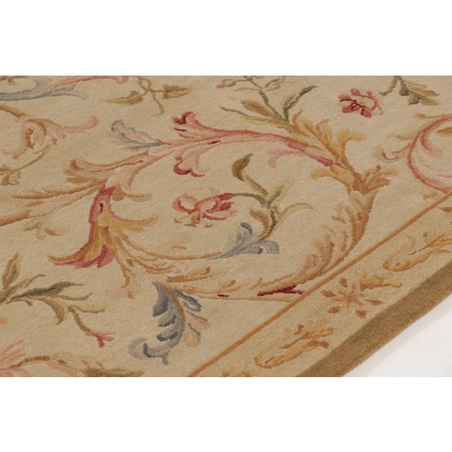 Traditional Antique French Aubusson Needlepoint Rug With Bold Pastel Florals - Rug & Kilim For Sale - Image 3 of 11