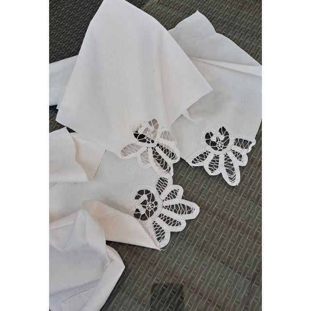 Antique Embroidered Tablecloth, 1890, Set of 6 For Sale - Image 9 of 17