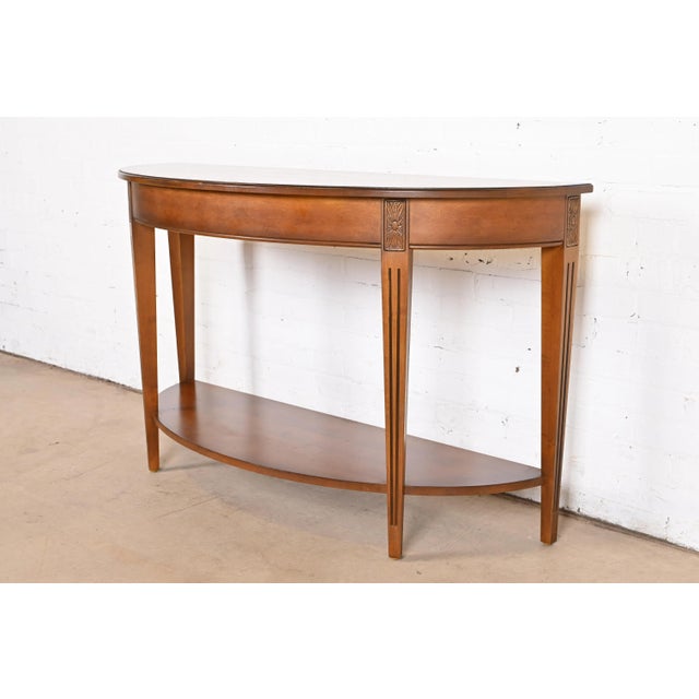 Ethan Allen French Country Maple Demilune Console Table or Sofa Table ...