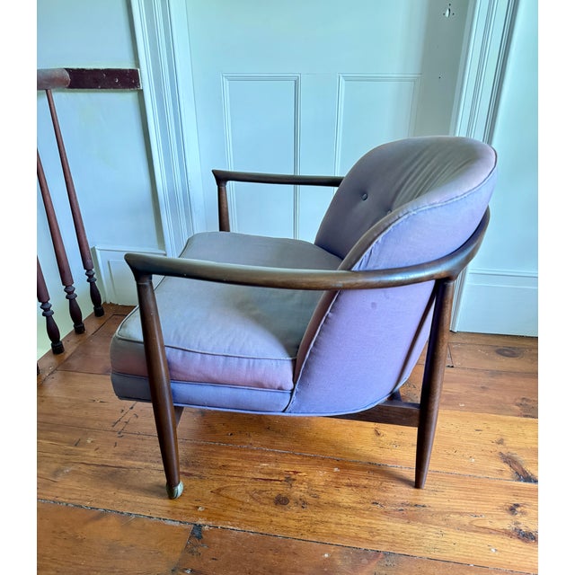 1960s Danish Modern Walnut “Barrel” Lounge Chairs by Finn Andersen for Selig For Sale - Image 5 of 6