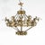 Brass Antique French Fleur-de-Lis Design Brass & Jeweled Twelve-Light Chandelier 1930 For Sale - Image 8 of 12
