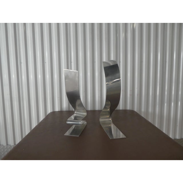 1960s Vintage Architectural Aluminium Sculptures - a Pair For Sale - Image 4 of 8