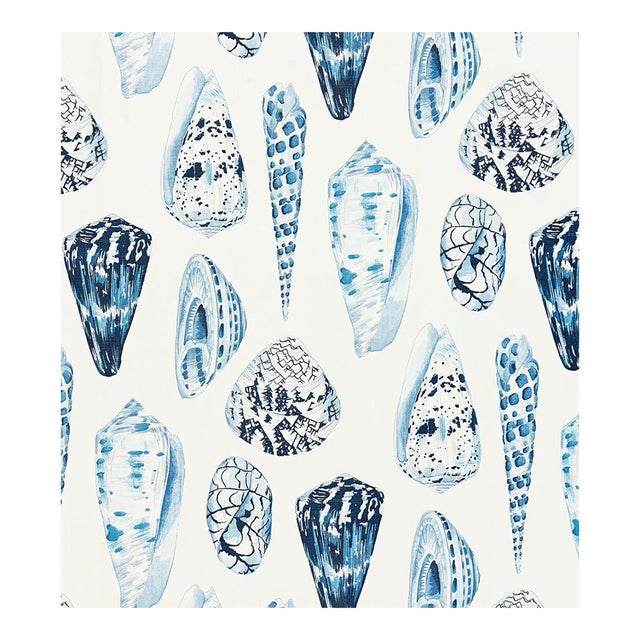 The House of Scalamandré Coquina Linen Print Fabric, Porcelain For Sale
