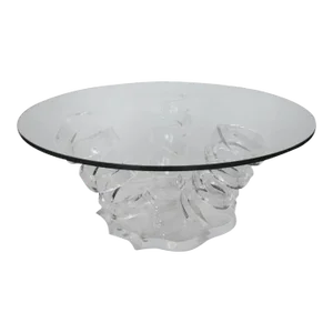 Round Lucite Spiral Coffee Table. Usa, 1970s