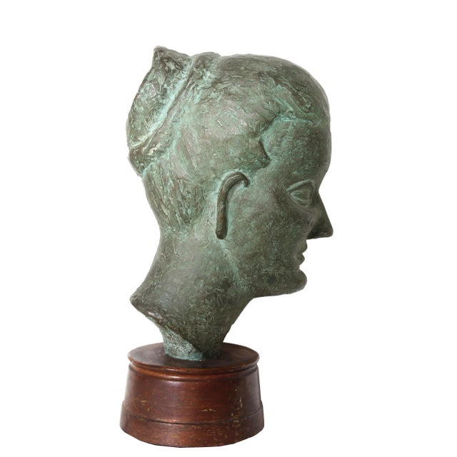 Late 20th Century Woman with Bun Head Sculpture by Ruth Gutman For Sale - Image 5 of 8