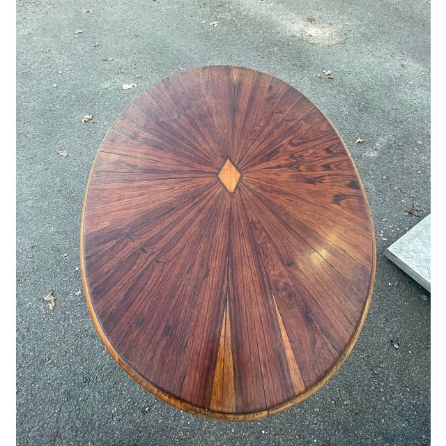 Oval Table in Rosewood and Sycamore, 1925 For Sale - Image 6 of 14