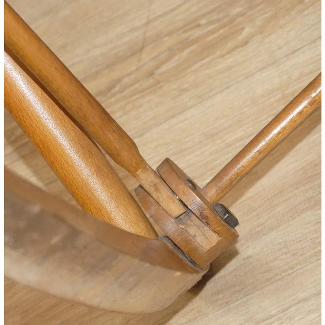 Vintage Rocking Chair with Locking Mechanism in Wood, 1890s For Sale - Image 9 of 11