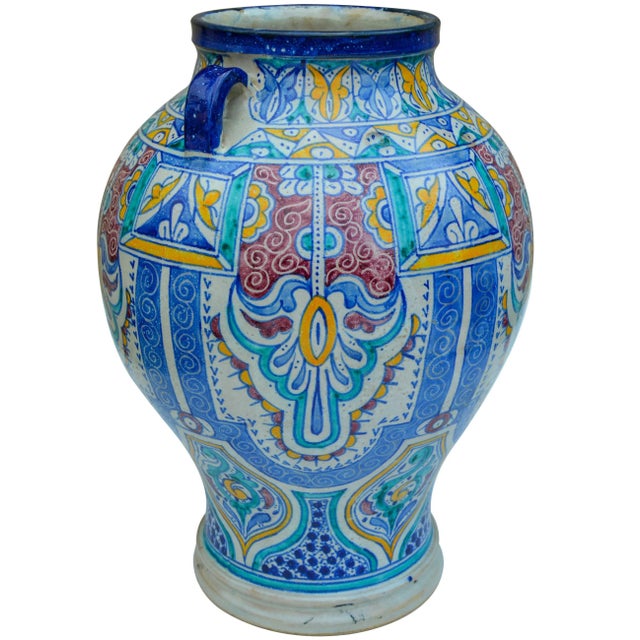 Early 20th Century Andalusian Ceramic Vase W/ Handles For Sale - Image 5 of 10