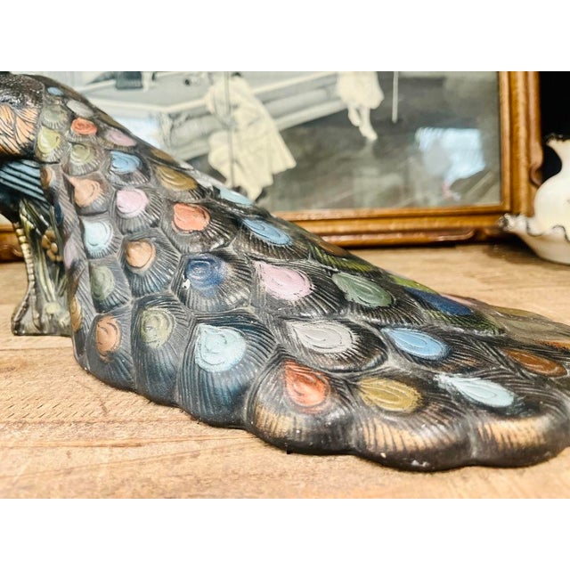1960s Vintage 1960s Mid-Century Modern Holland Mold Ceramic Peacock For Sale - Image 5 of 12
