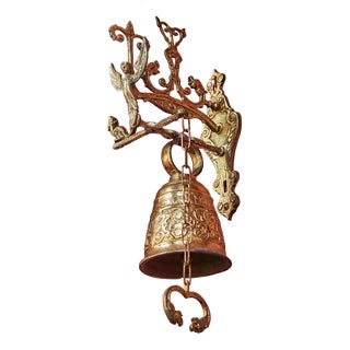Large Hanging Door Bell in Cast Brass For Sale