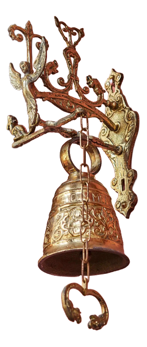 Large Hanging Door Bell in Cast Brass