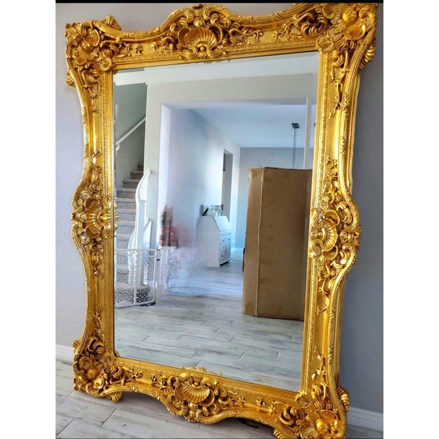 Baroque French Style Baroque Wall Mirror – 7.5 Ft Tall Statement Mirror For Sale - Image 3 of 11