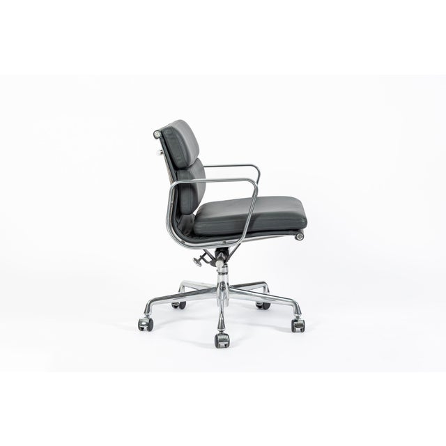 Gray Eames for Herman Miller Gray Leather Office Chair 2000s For Sale - Image 8 of 13