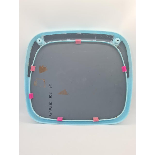 1980s Vintage European Wall Mirror in Blue Plastic Frame, 1980s For Sale - Image 5 of 12