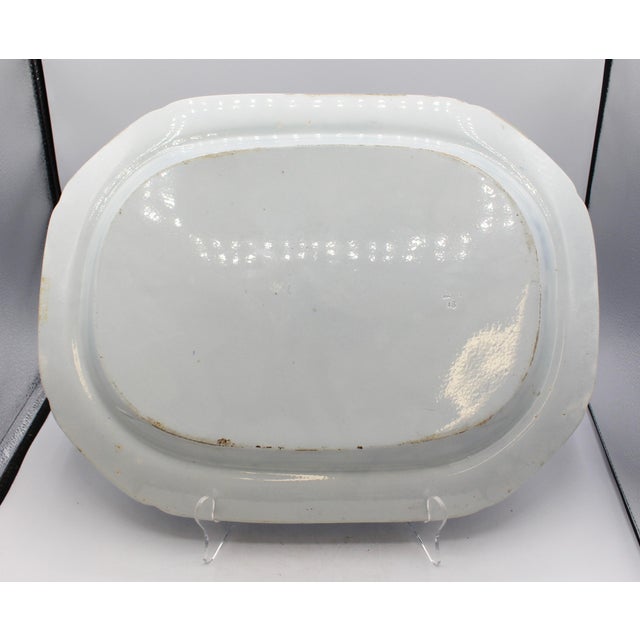 Circa 1820-30 English "Fallow Deer" Pattern Pearlware Platter For Sale - Image 9 of 9