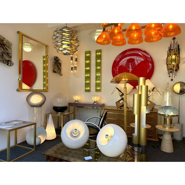 Large Contemporary Pair of Brass Green Gold Leaf Murano Glass Sconces, Italy For Sale - Image 10 of 13