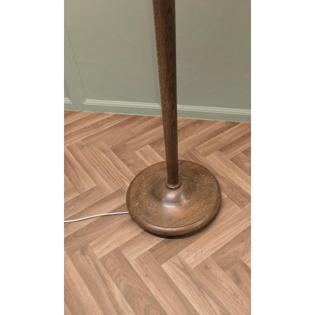 Tall Oak Floor Lamp, 1930 For Sale - Image 3 of 7