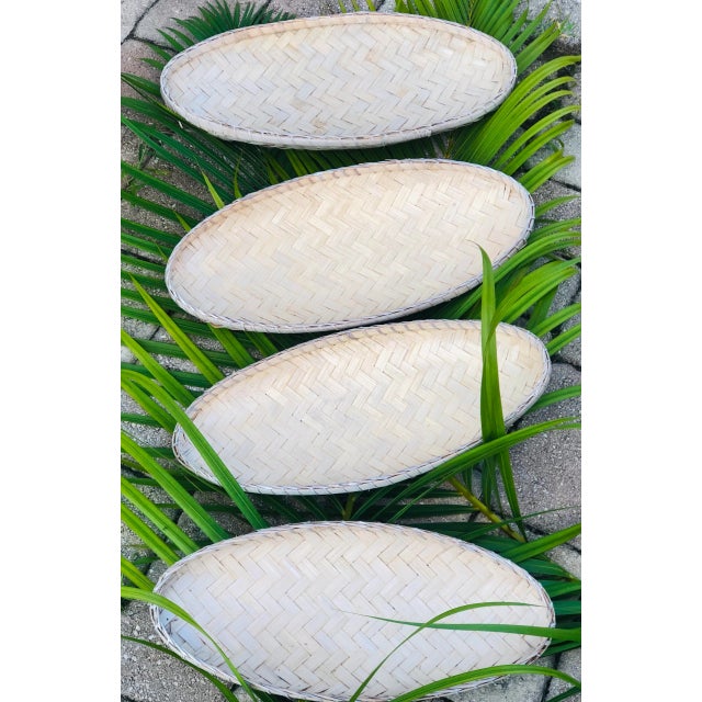 Vintage Boho Chic Rattan Nesting Trays- Set of 4 For Sale - Image 9 of 10