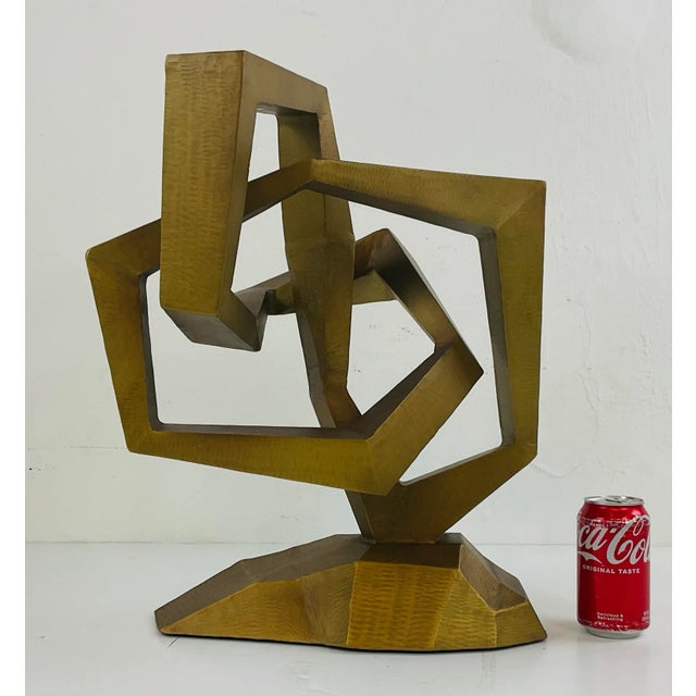 2020s Made Goods Mid-Century Modern Style Aged Brass Ryland Sculpture For Sale - Image 5 of 5
