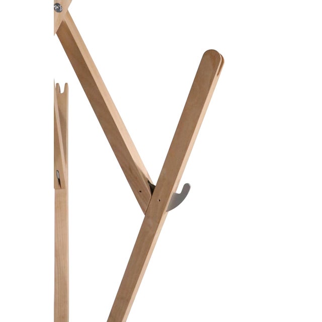 Architectural Designer Folding Coat Tree Rack Retailed by Stillfried N. Y. C. For Sale - Image 10 of 12