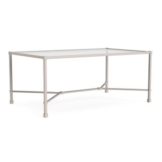 Brown Jordan Venetian 26" x 43" Coffee Table, Dove frame For Sale