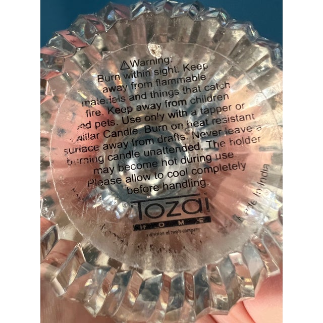 Transparent 1960s Tozai Crystal Candleholders- Set of 3 For Sale - Image 8 of 12