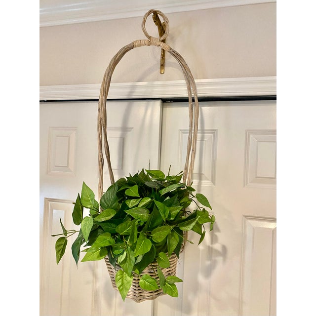 Vintage Rattan Unique Hanging Basket For Sale - Image 13 of 13